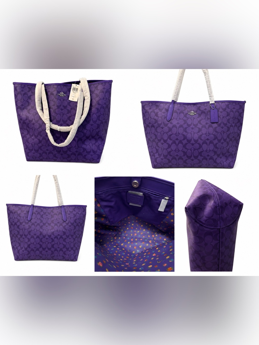 Coach City Tote in Blocked Signature Canvas in the striking colorway "Sport - Picture 2 of 2